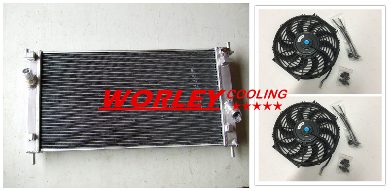 CA-Alloy radiator + fan for Ford Focus MK2 RS305 RS350 ST225 MAZDA 3 2. ...