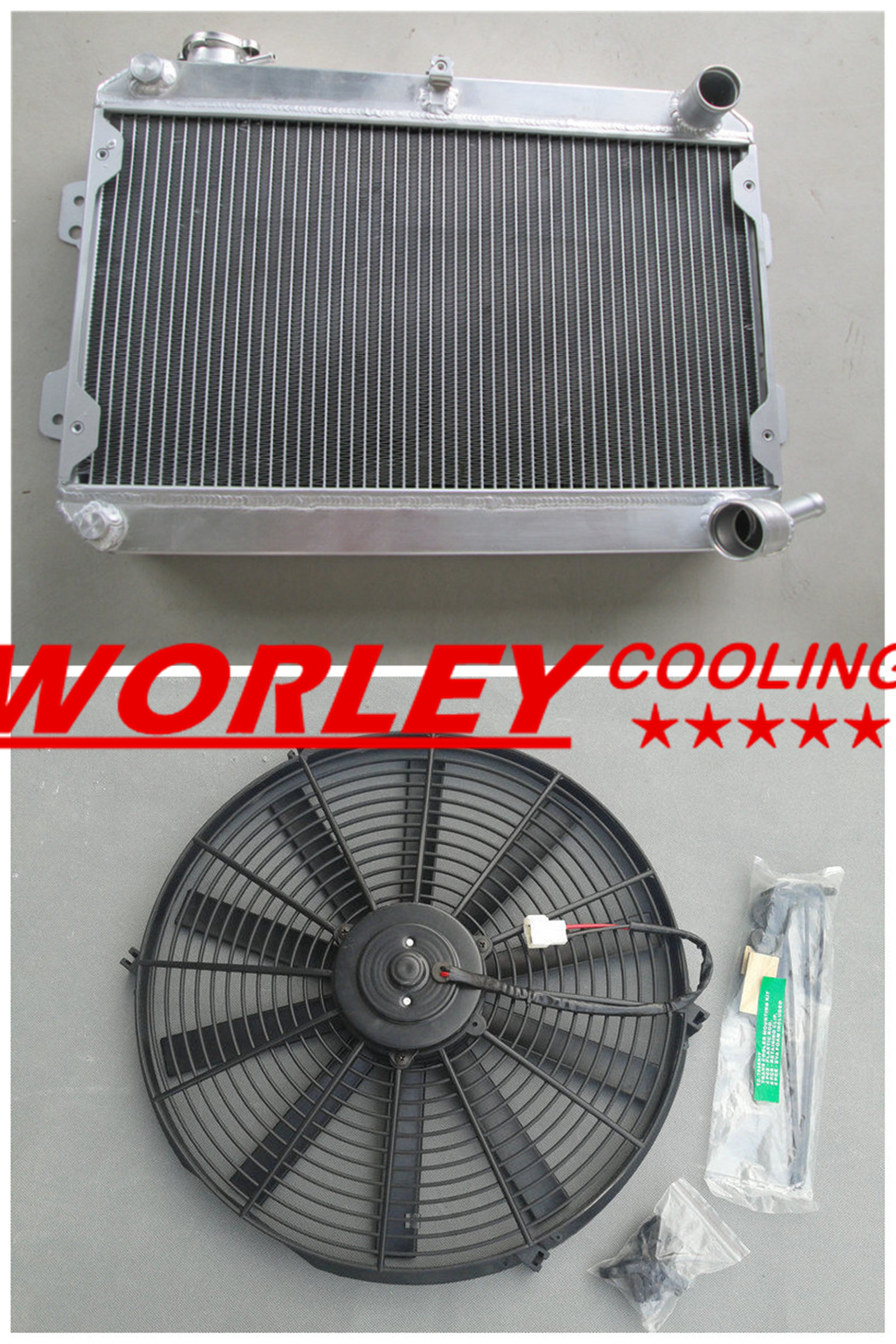 NJ-Aluminum radiator and fan for Mazda RX7 Series 1 2 3 S1 S2 S3 SA/FB ...